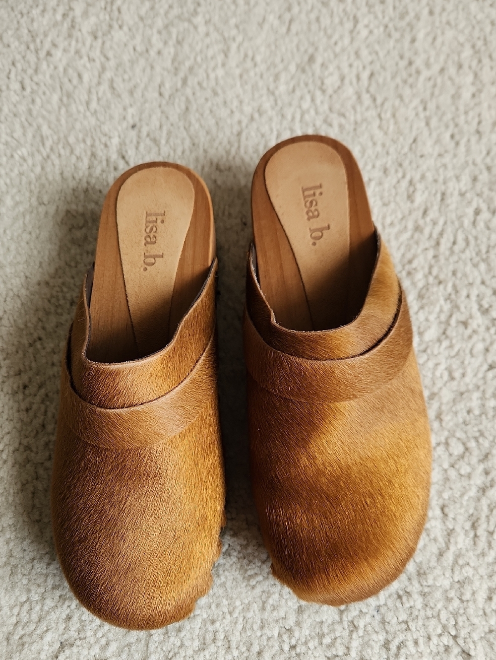 NEW Lisa B Calf Hair Clog SZ 37